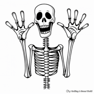 Skeleton Hand with Extended Fingers Coloring Pages 4