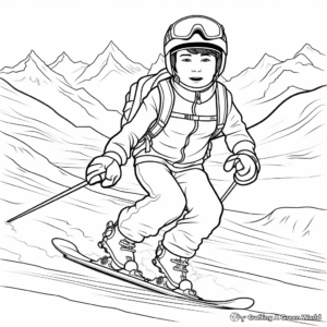 Skiing Adventure Coloring Pages 2