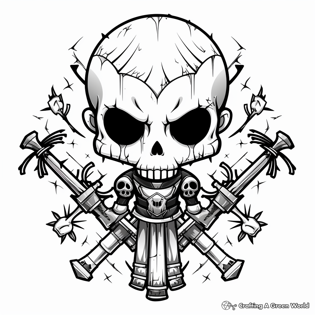 Skull and Cross Swords Coloring Pages 1