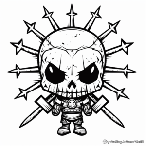 Skull and Cross Swords Coloring Pages 2