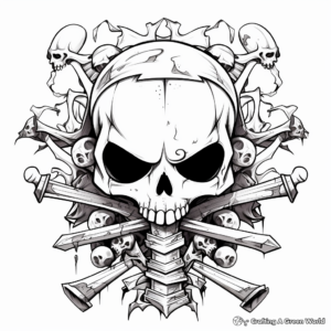 Skull and Cross Swords Coloring Pages 3
