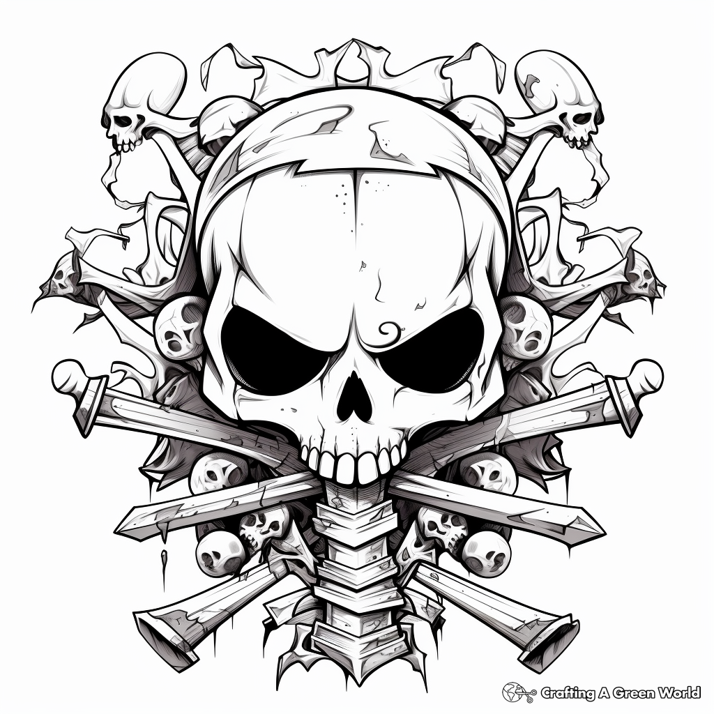 Skull and Cross Swords Coloring Pages 3