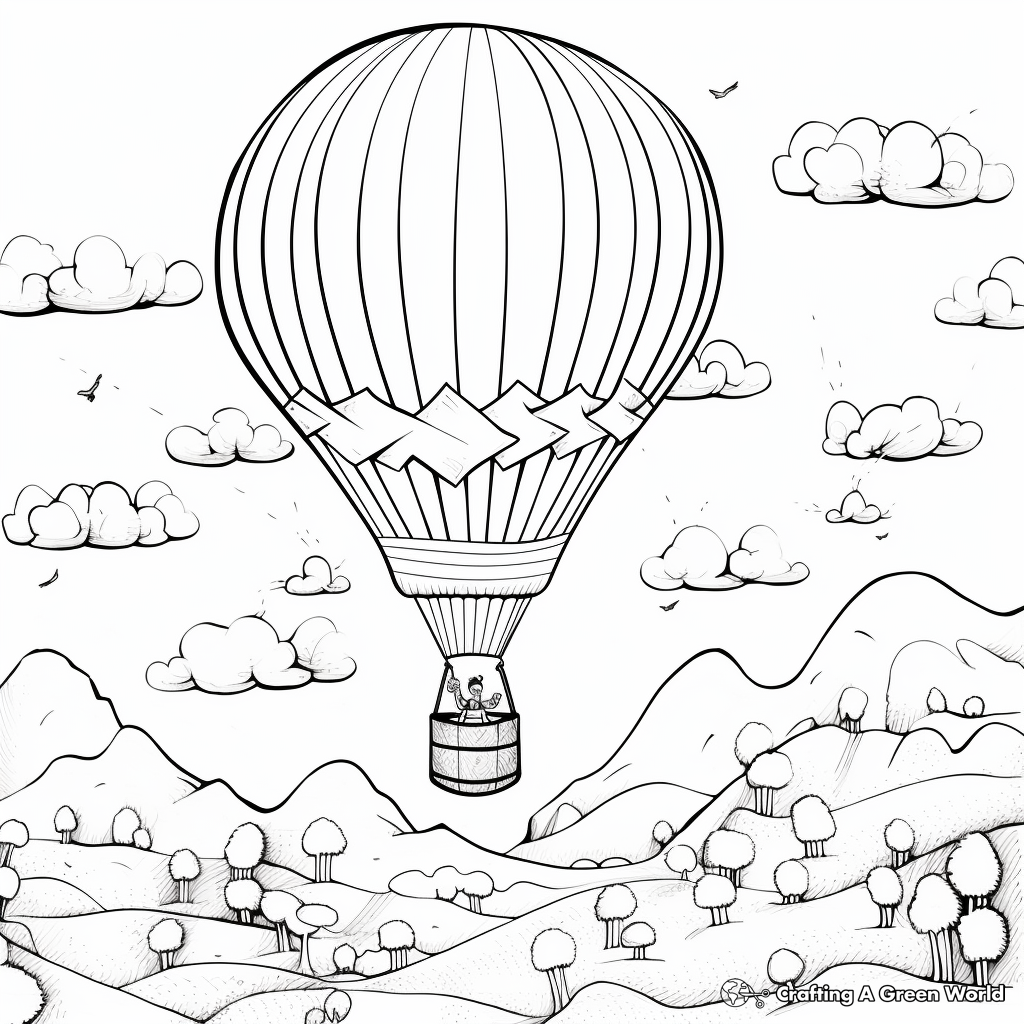 Sky High Balloon Coloring Pages 1