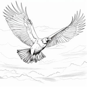 Skyward Flying Vulture Coloring Page 2