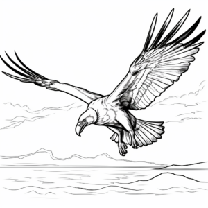 Skyward Flying Vulture Coloring Page 3