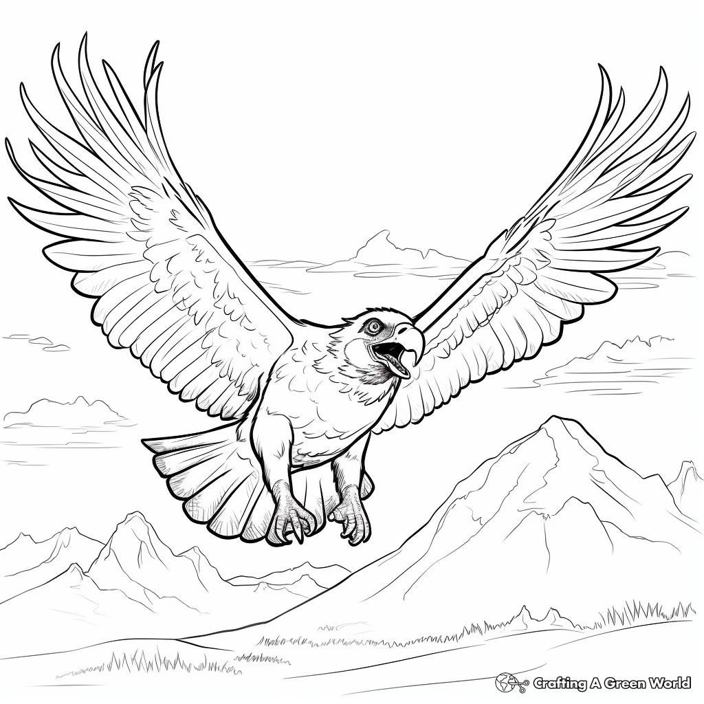 Skyward Flying Vulture Coloring Page 4