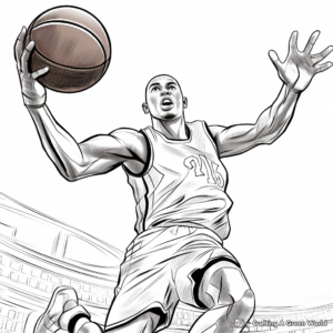 Slam-Dunk Action Basketball Coloring Pages 3