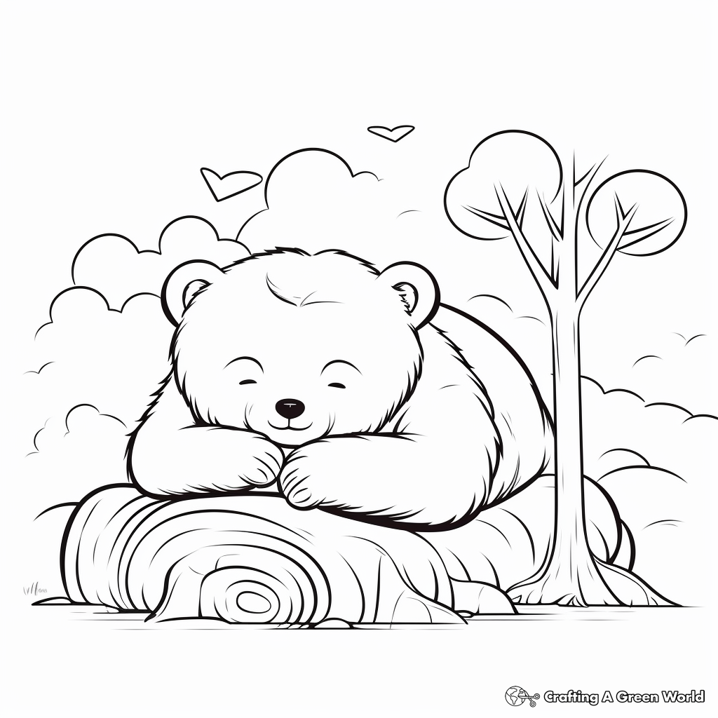 Sleeping Bear Coloring Pages for Kids 1