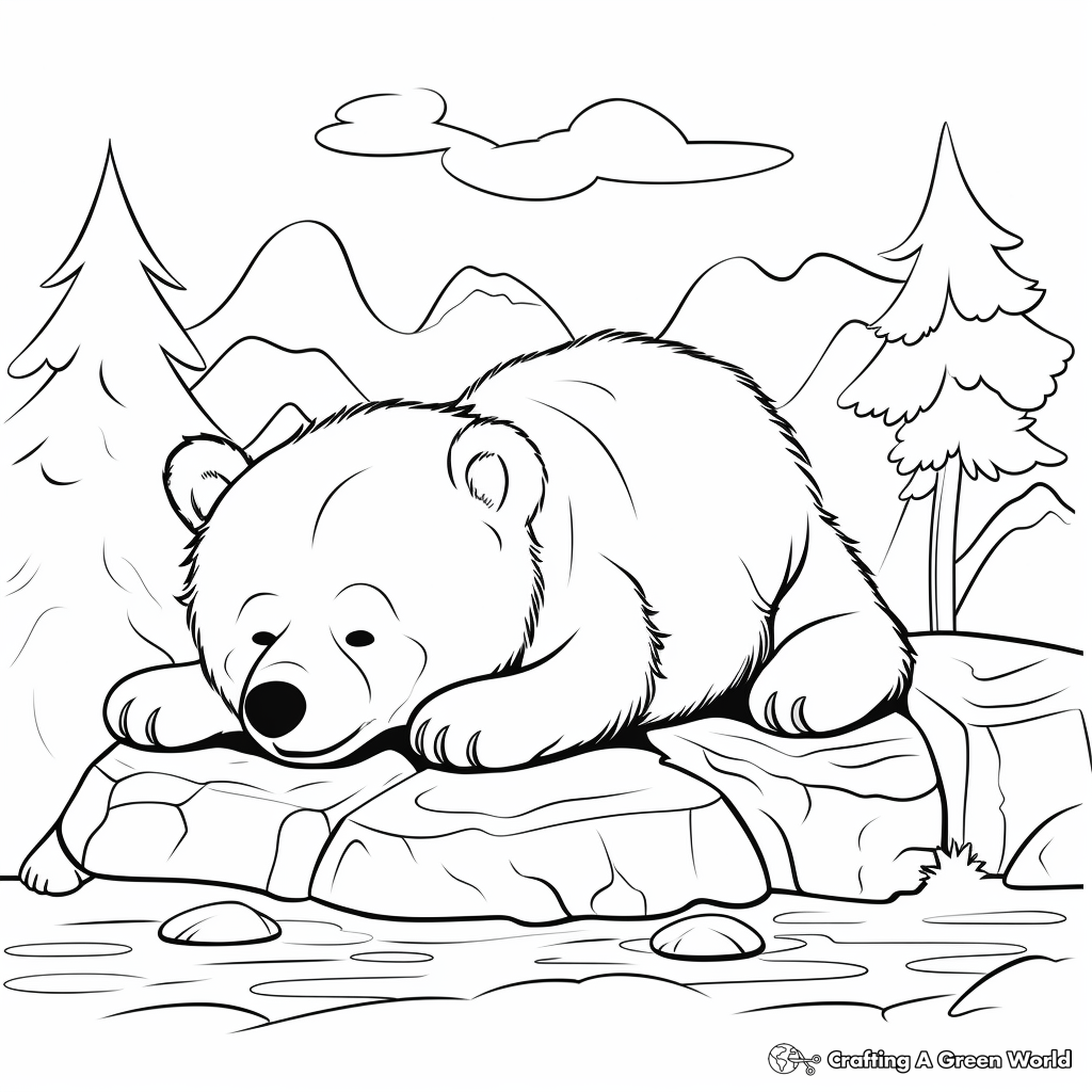 Sleeping Bear Coloring Pages for Kids 2