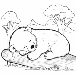 Sleeping Bear Coloring Pages for Kids 3