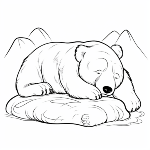 Sleeping Bear Coloring Pages for Kids 4