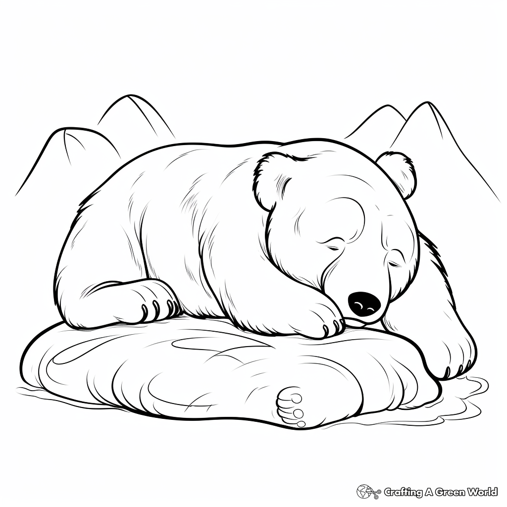 Sleeping Bear Coloring Pages for Kids 4