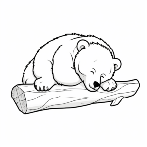 Sleeping Bear Cub: Relaxing Coloring Pages 3