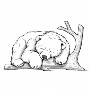 Sleeping Bear Hibernation Coloring Sheets for All Ages 4