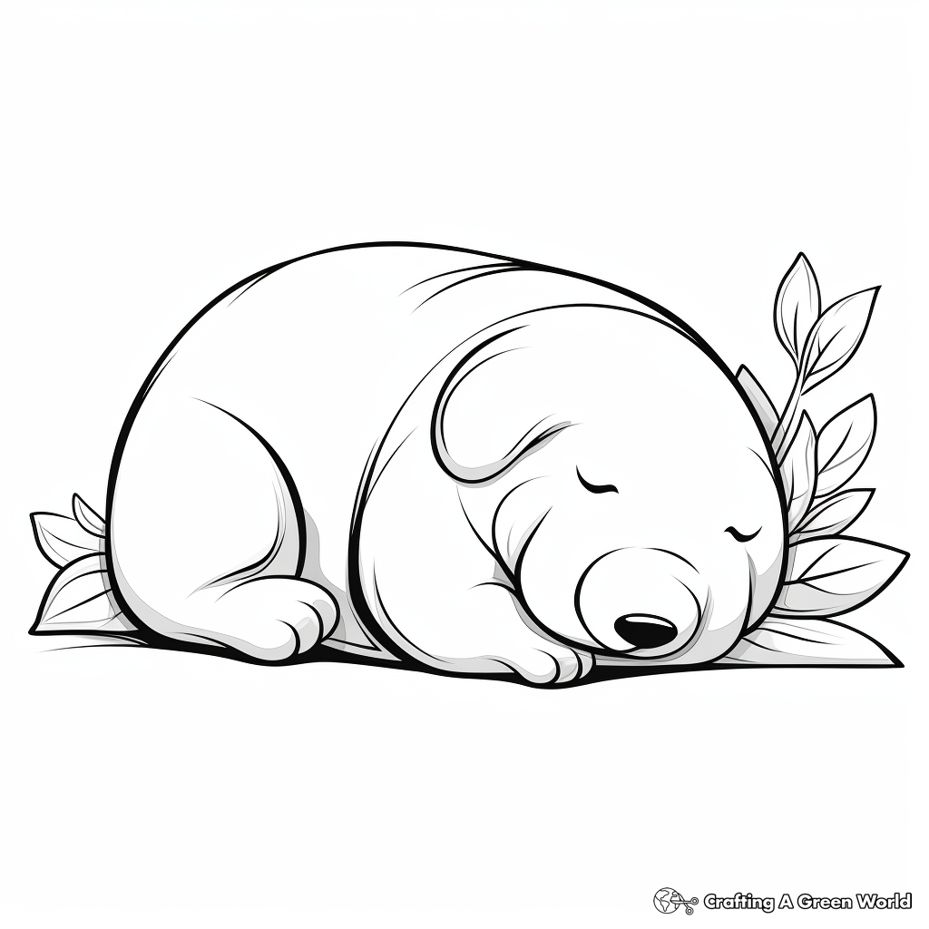 Sleeping Beaver Coloring Pages for Relaxation 2