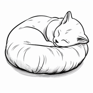 Sleeping Siamese Cat Coloring Pages 4