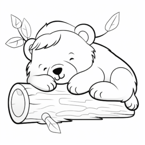 Sleeping Teddy Bear Coloring Pages for Kids 1