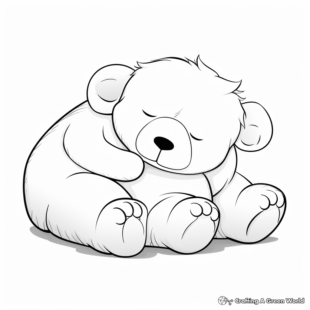 Sleeping Teddy Bear Coloring Pages for Kids 2