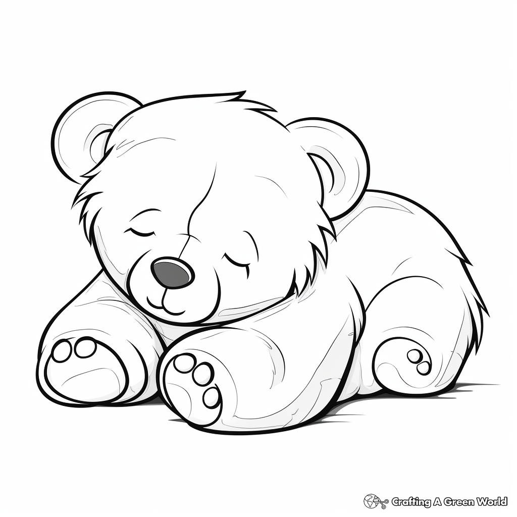 Sleeping Teddy Bear Coloring Pages for Kids 4