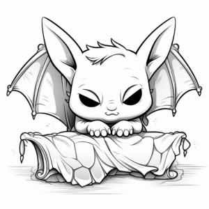 Sleeping Vampire Bat Coloring Pages 1