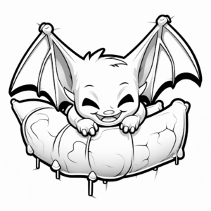 Sleeping Vampire Bat Coloring Pages 4