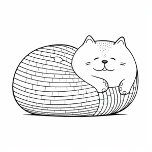 Sleepy Fat Cat Snoozing Coloring Pages 2