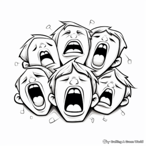 Sleepy Yawning Faces Coloring Pages 1