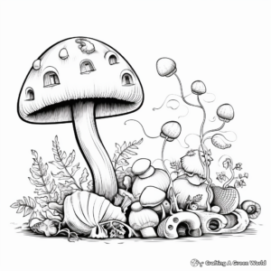Slumbering Snails on Mushroom Coloring Pages 3