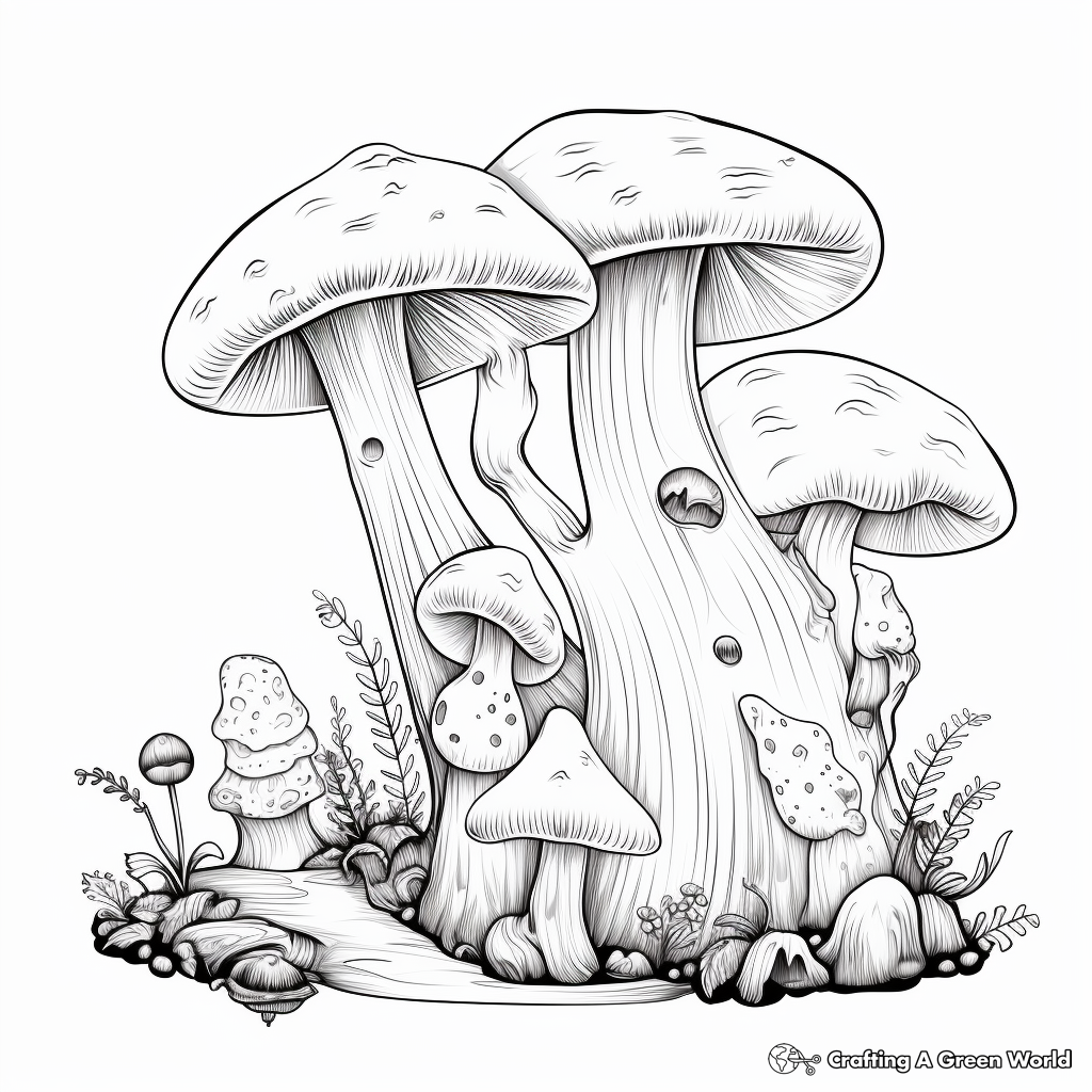 Slumbering Snails on Mushroom Coloring Pages 4