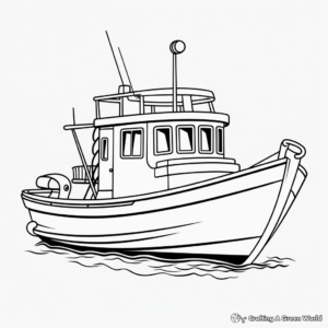 Small Traditional Fishing Boat Coloring Pages 2