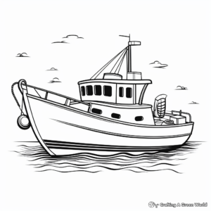 Small Traditional Fishing Boat Coloring Pages 4