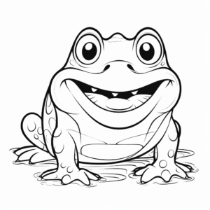 Smiling Cartoon Bullfrog Coloring Pages 1
