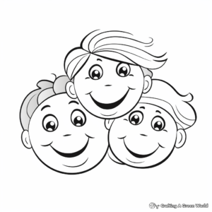 Smiling Faces Coloring Pages 2