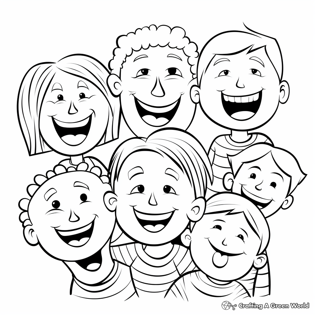 Smiling Faces Coloring Pages 3