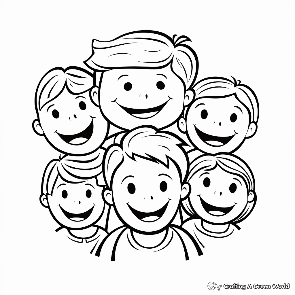 Smiling Faces Coloring Pages 4