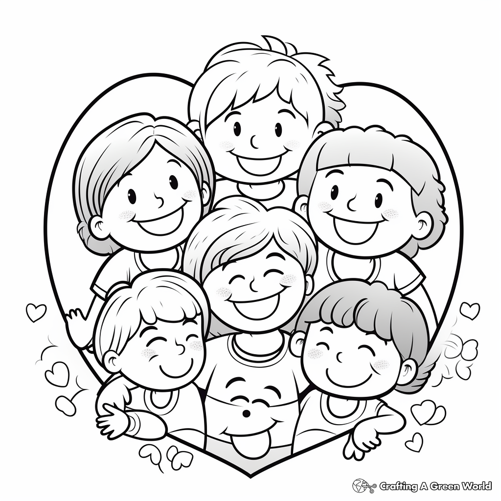 Smiling Faces Spreading Love Coloring Pages 2