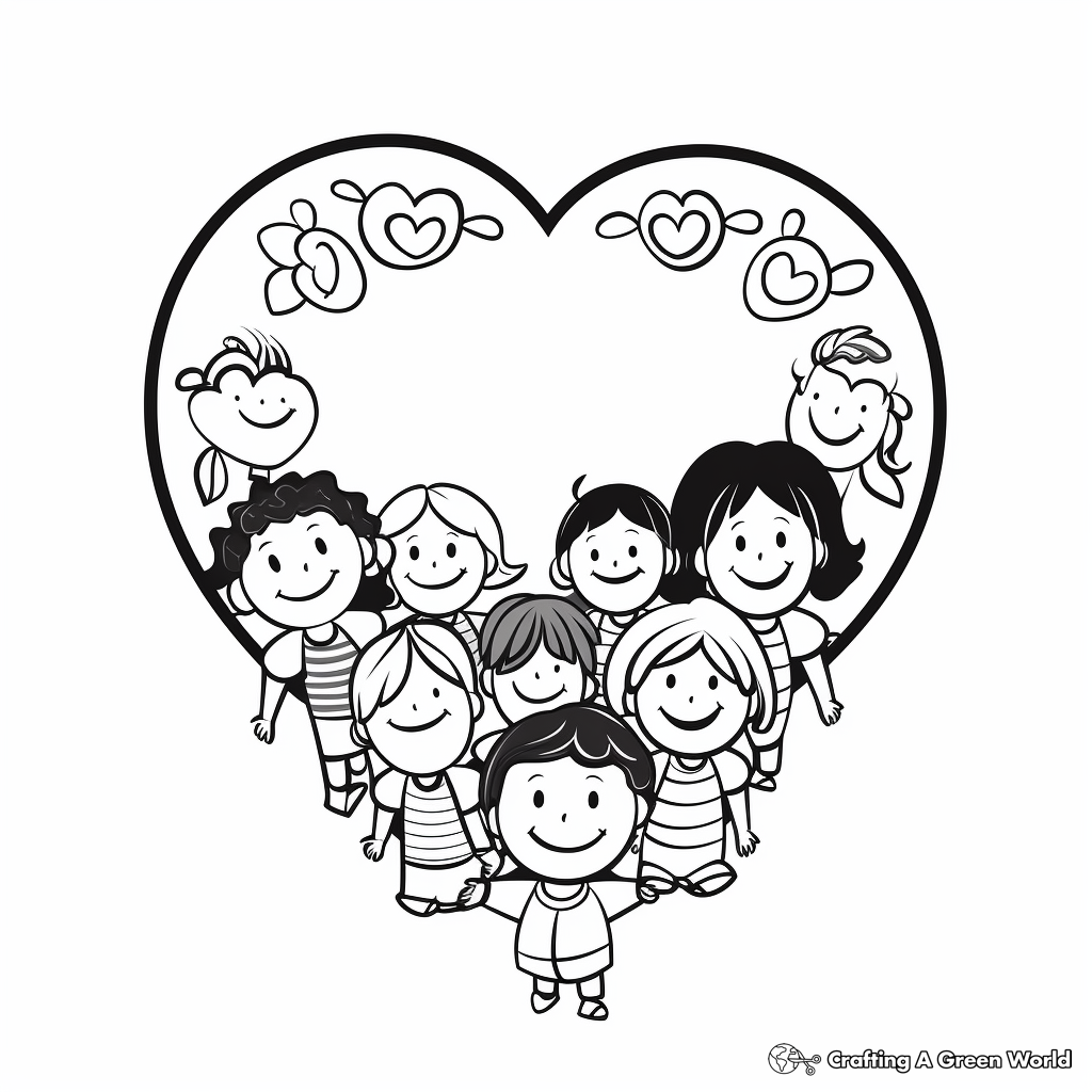 Smiling Faces Spreading Love Coloring Pages 4