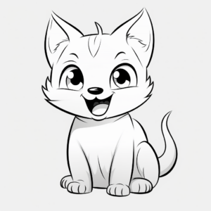 Smiling Siamese Cat Coloring Pages 1