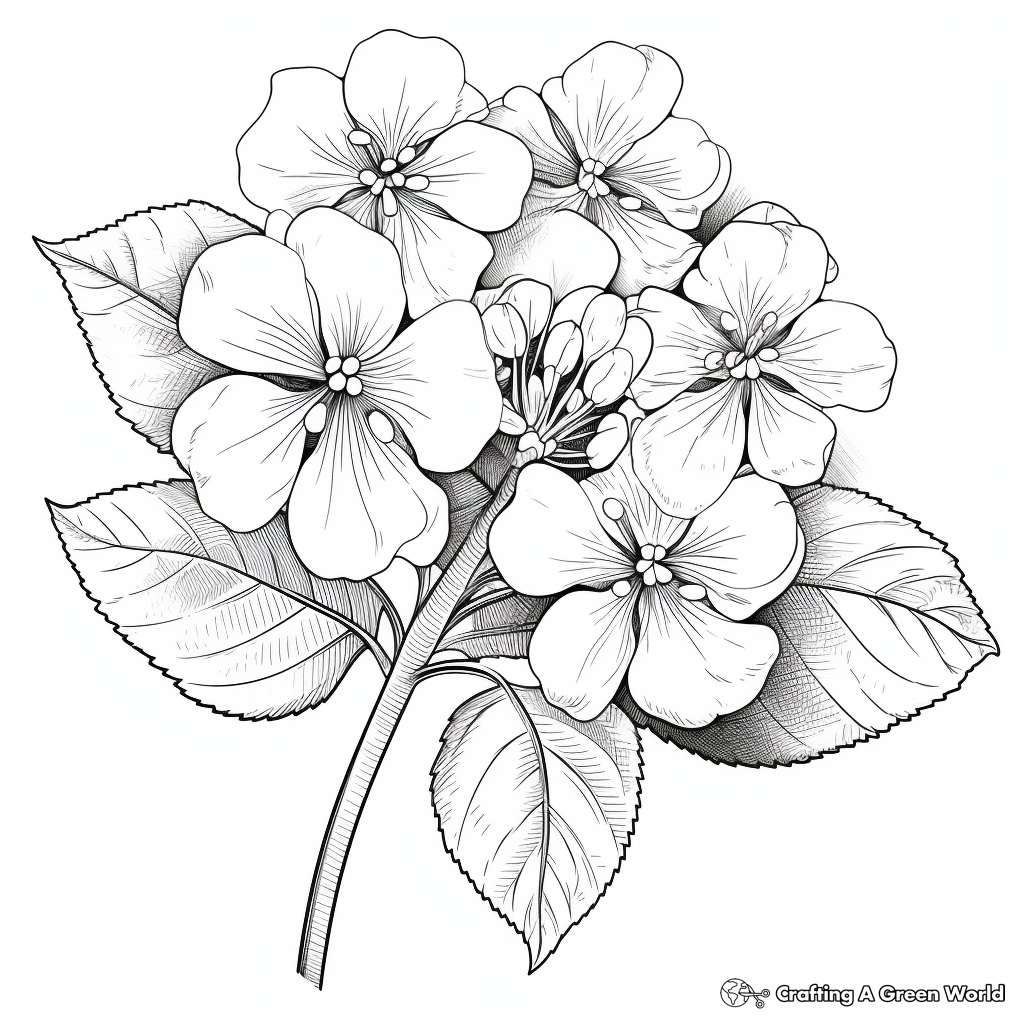 Smooth Hydrangea: Kid-Friendly Coloring Pages 4