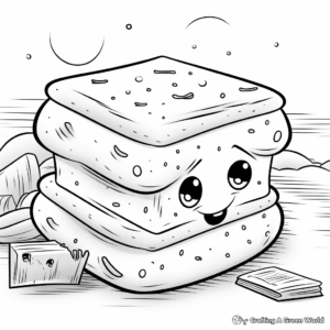S'mores Close Up View Coloring Pages 3