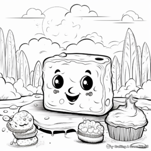 S'mores in the Wild: Forest Scene Coloring Pages 2