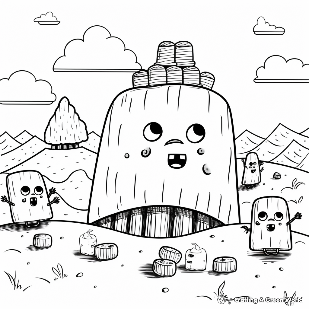 S'mores in the Wild: Forest Scene Coloring Pages 3