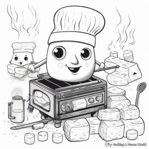 S'mores Making Process Coloring Pages 4