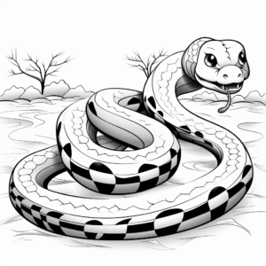 Snake Slithering Movement Adaptation Coloring Pages 3