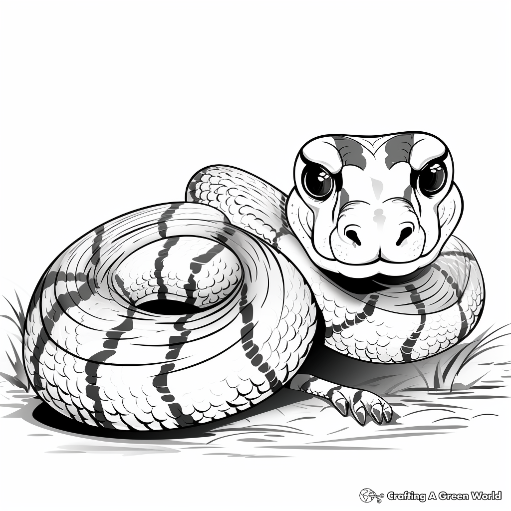 Snake Slithering Movement Adaptation Coloring Pages 4