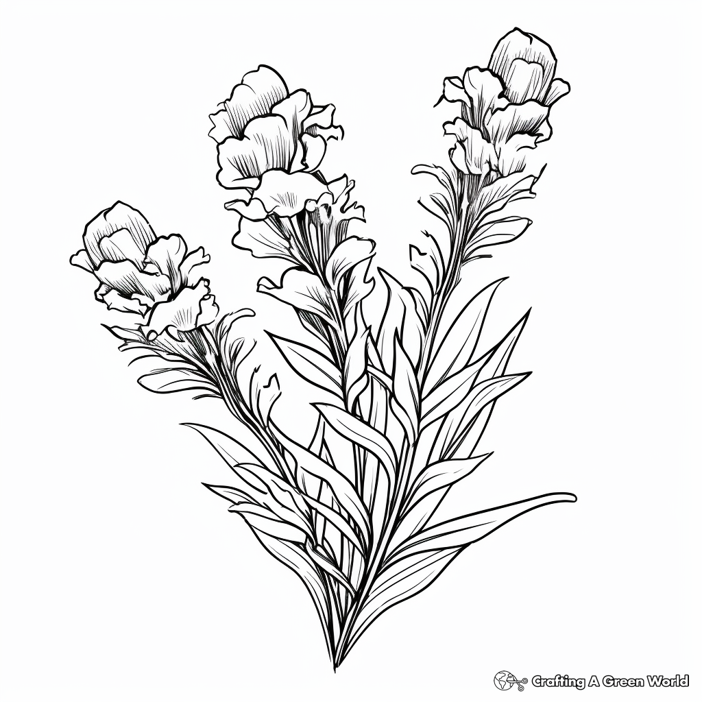 Snapdragon Flower Coloring Pages for Kids 1