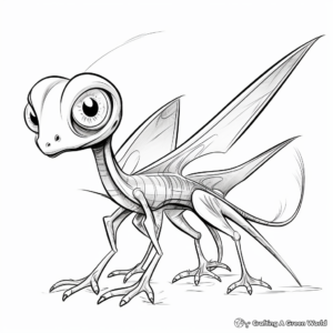 Snapshot of a Monochrome Life: Grayscale Dimorphodon Coloring Pages 1