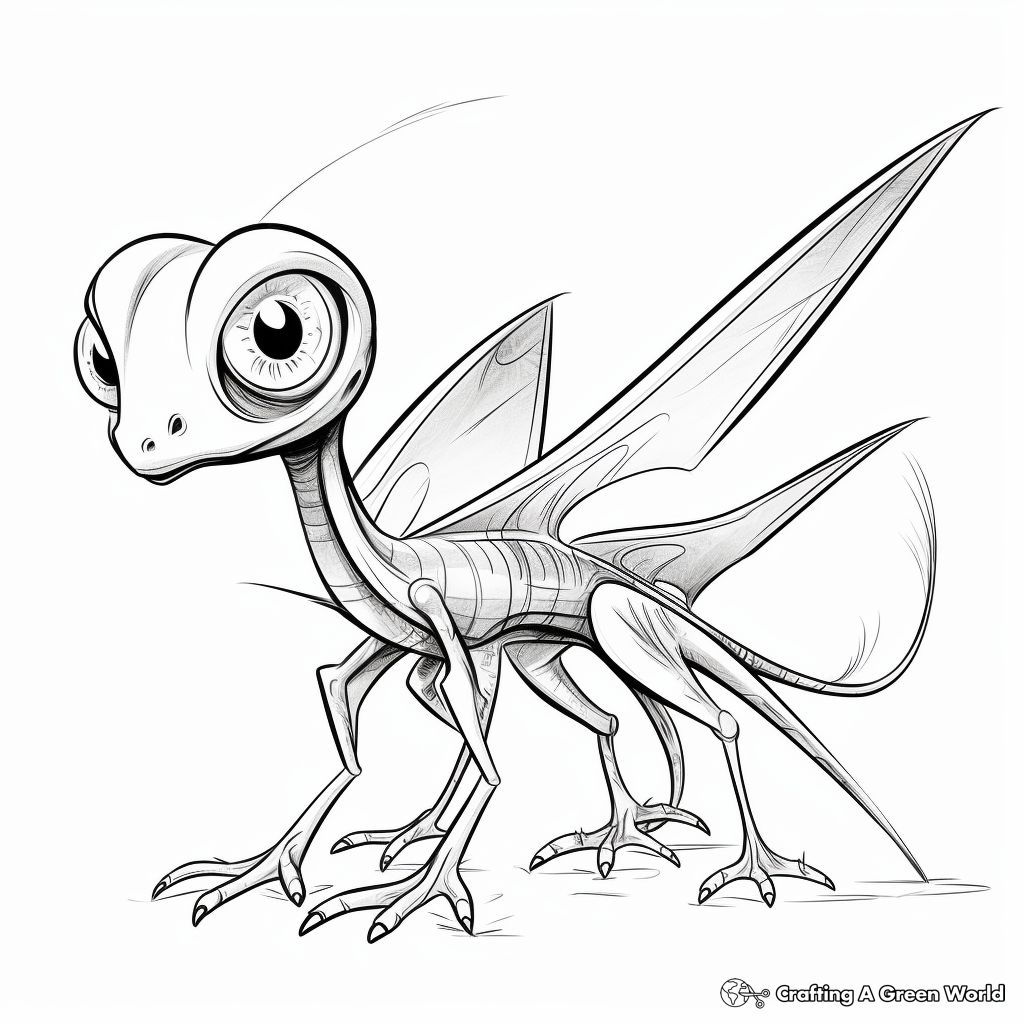 Snapshot of a Monochrome Life: Grayscale Dimorphodon Coloring Pages 1