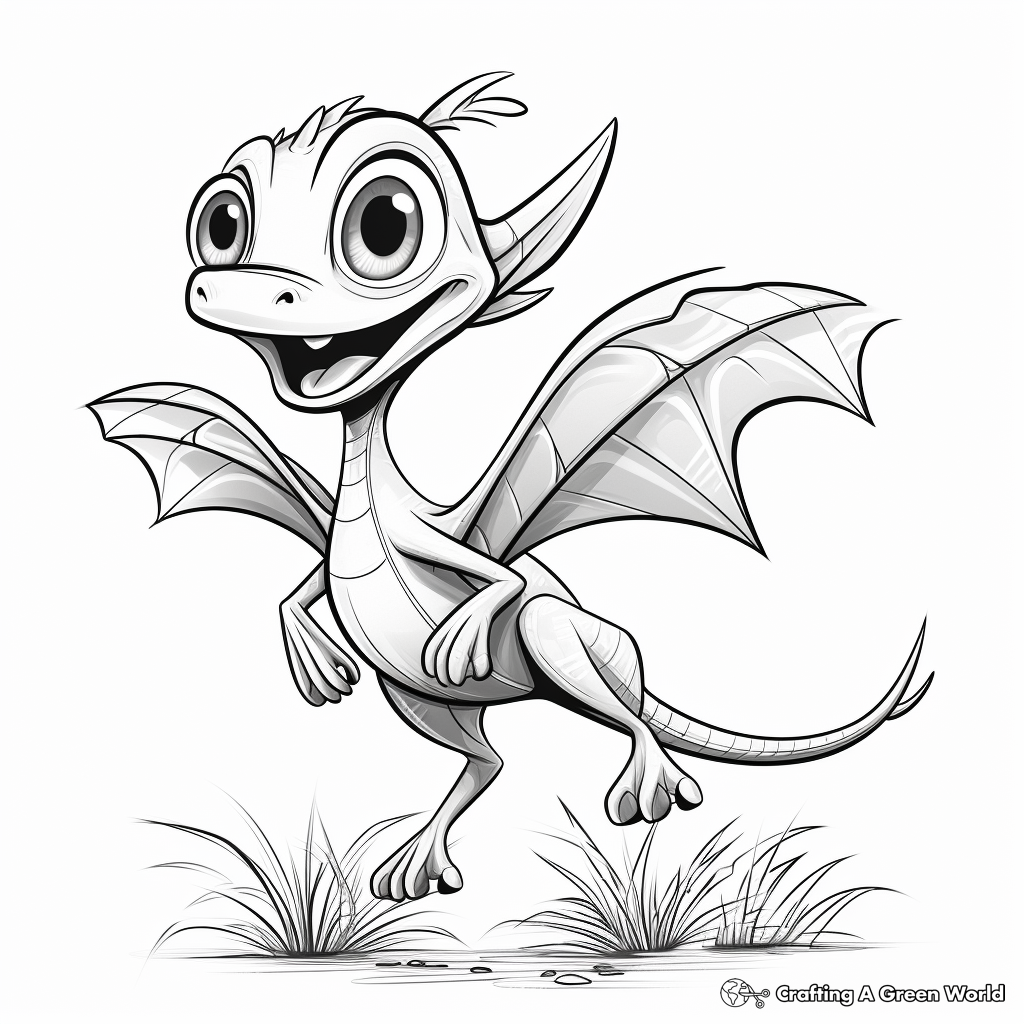 Snapshot of a Monochrome Life: Grayscale Dimorphodon Coloring Pages 2
