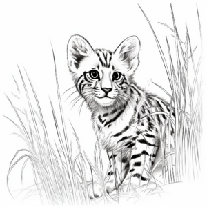 Snapshot: Bengal Cat in the Wild Coloring Pages 2